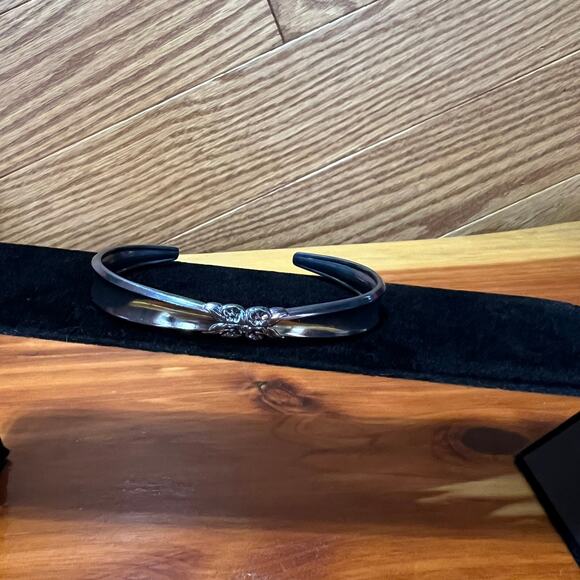 Vintage Handmade Bracelet Silver Tone Made From Rogers Silverware Unique Jewelry - Picture 2 of 8